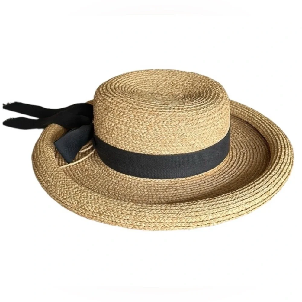 Helen Kaminski Vintage Australian Rolled Brim Raffia Hat 👒